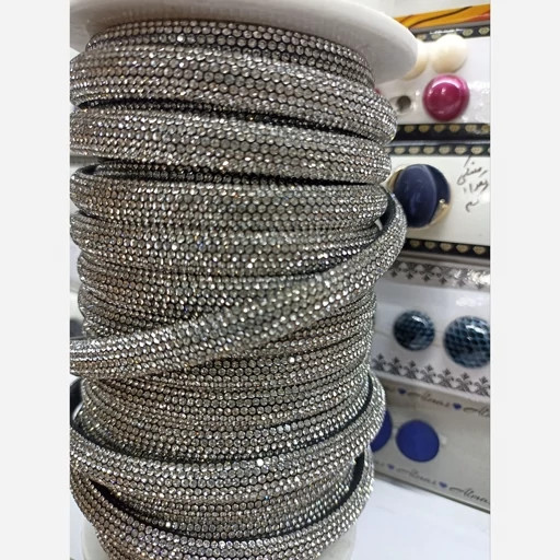 نوار نگین سوارسکی نقره ای